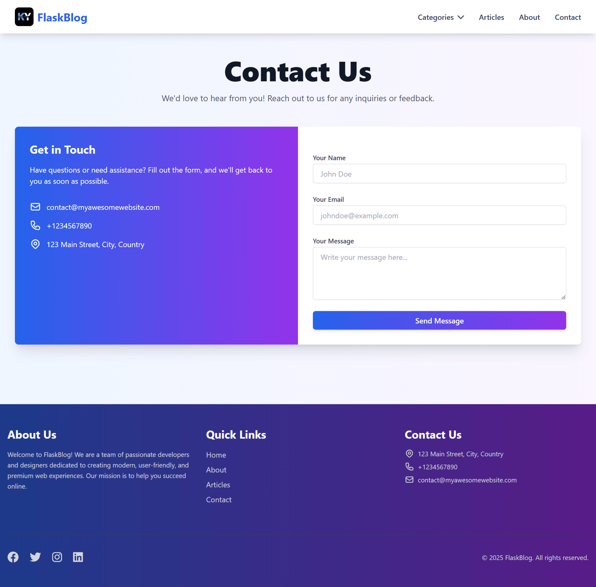 Contact US Page