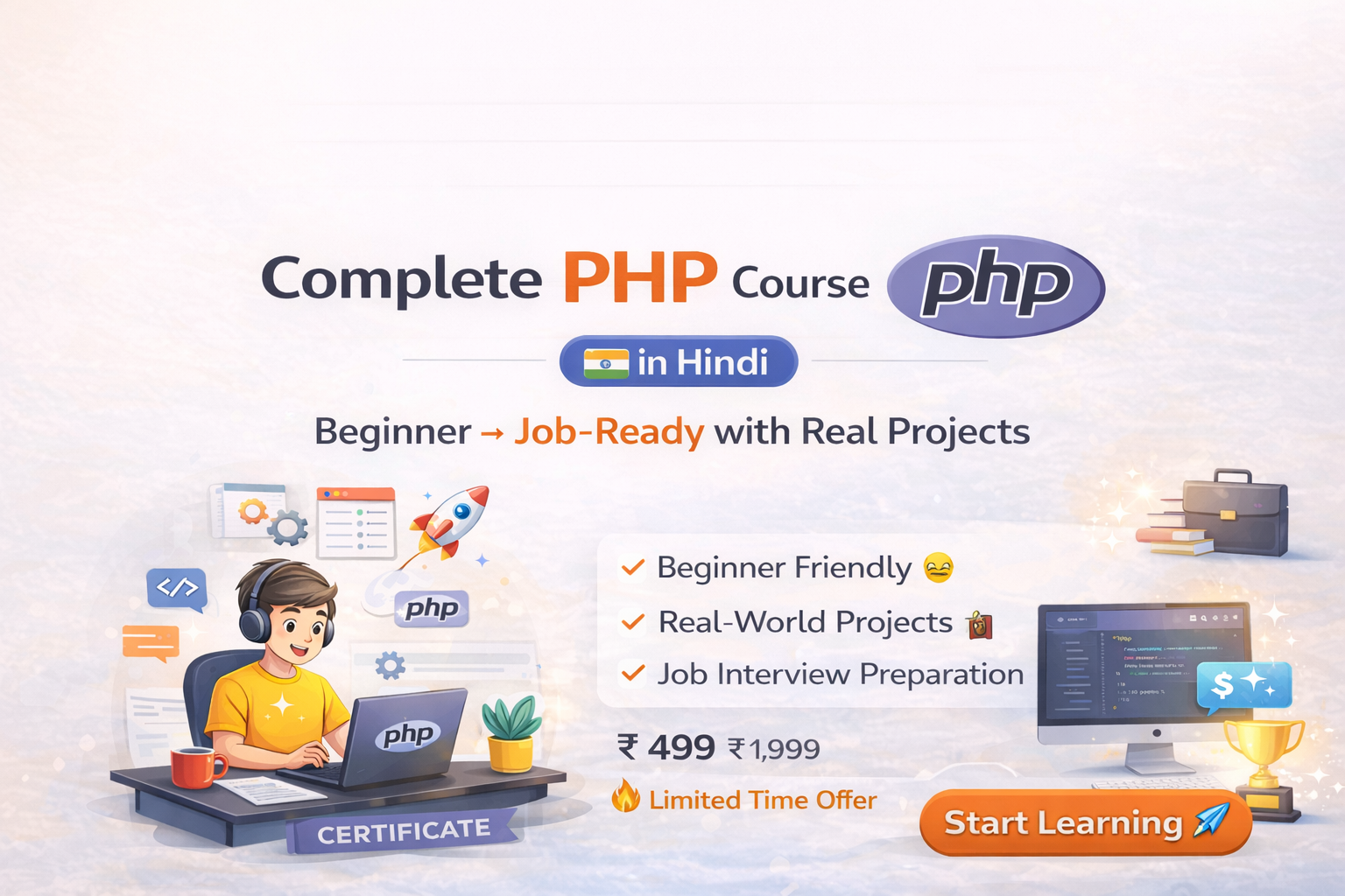 Complete PHP Course in Hindi – Beginner to Job-Ready with Real Projects