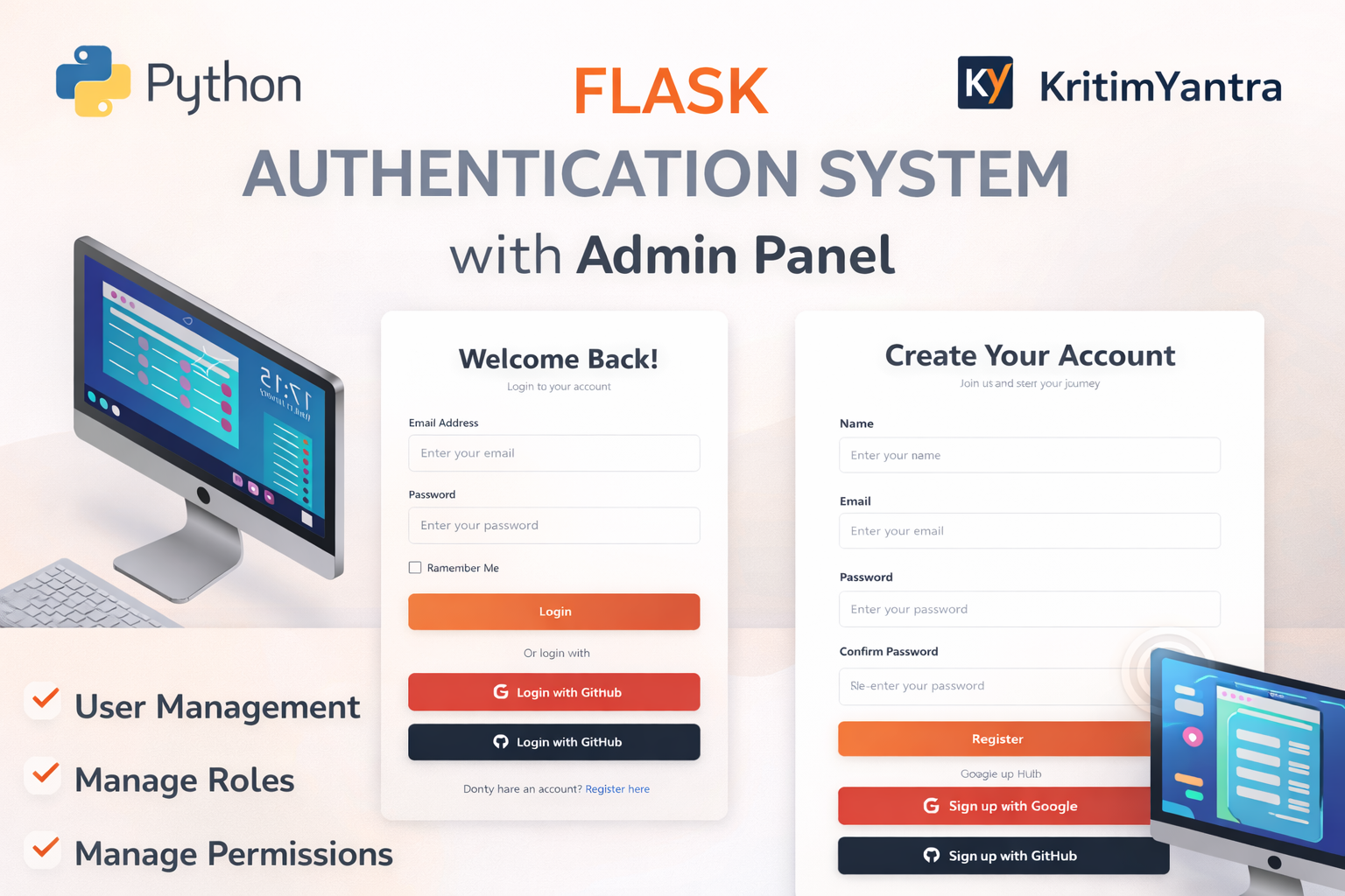 Flask Authentication System with Admin Panel - Kritim Yantra