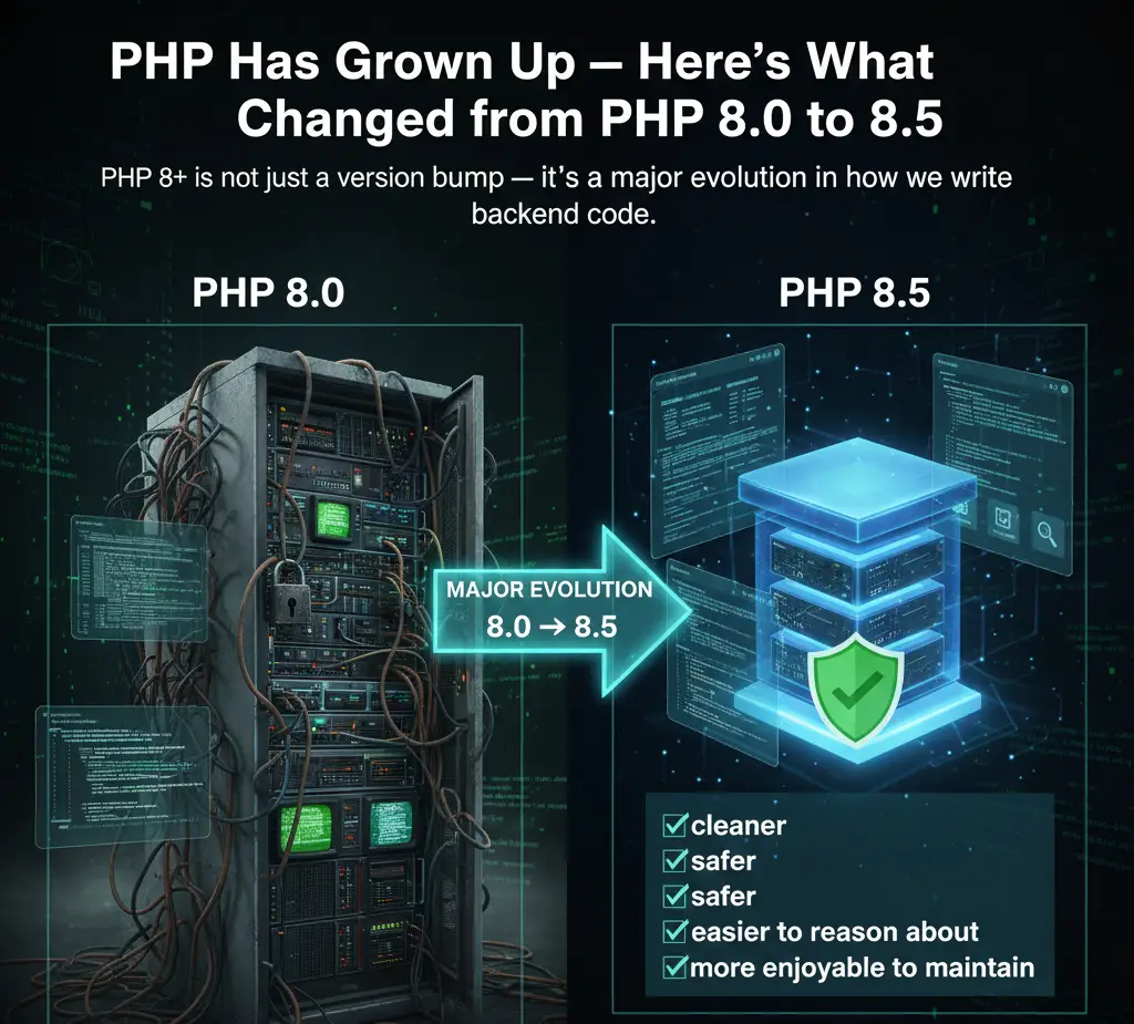 PHP 8.0 → 8.5: A Deep, Practical Guide for Real-World Developers
